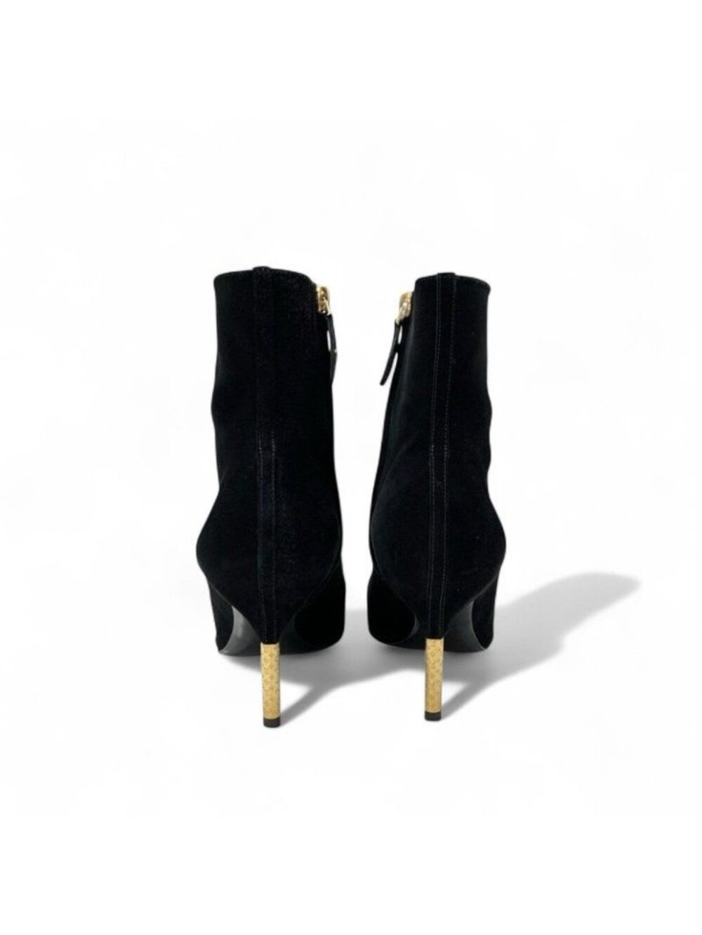 Louis Vuitton Ultimate Line Boots Short Shoes Suede Black Gold Ankle - Picture 5 of 10